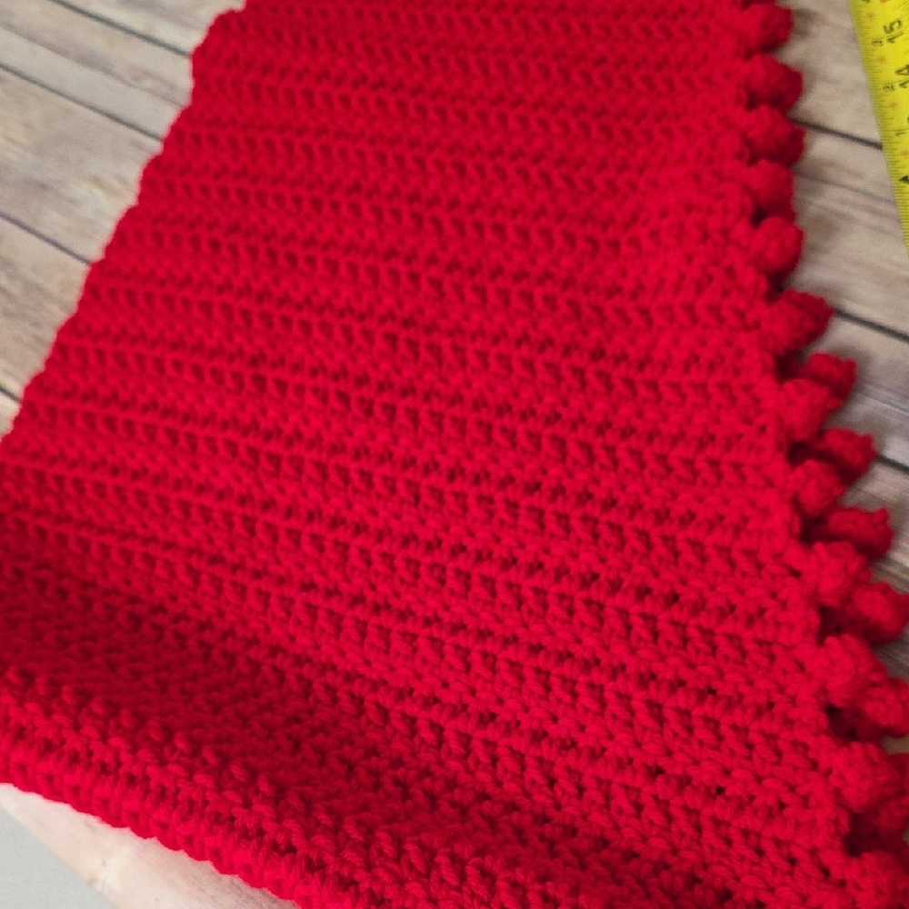 Red Shawlette / Scarf Handmade New Winner At Fair - Picture 8 of 8